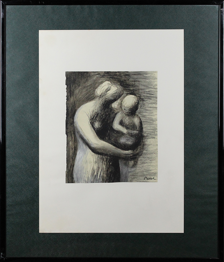 HENRY MOORE, " Tav. 46 Mother and child", 1982