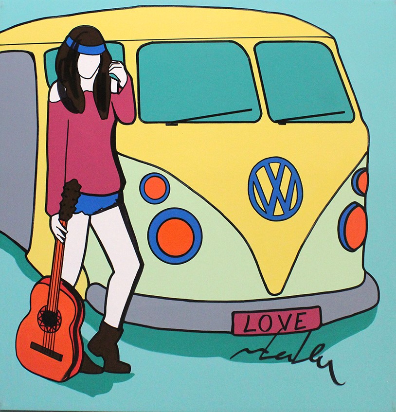 MARCO LODOLA, "Donna con chitarra davanti a caravan", anni 2000