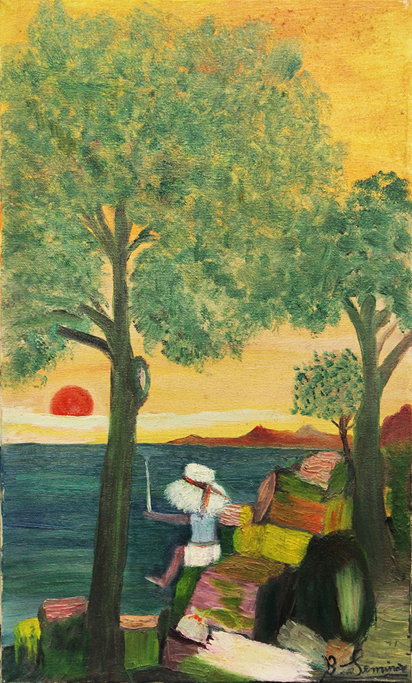 R. SEMINARA "Bambina davanti al mare", anni 80