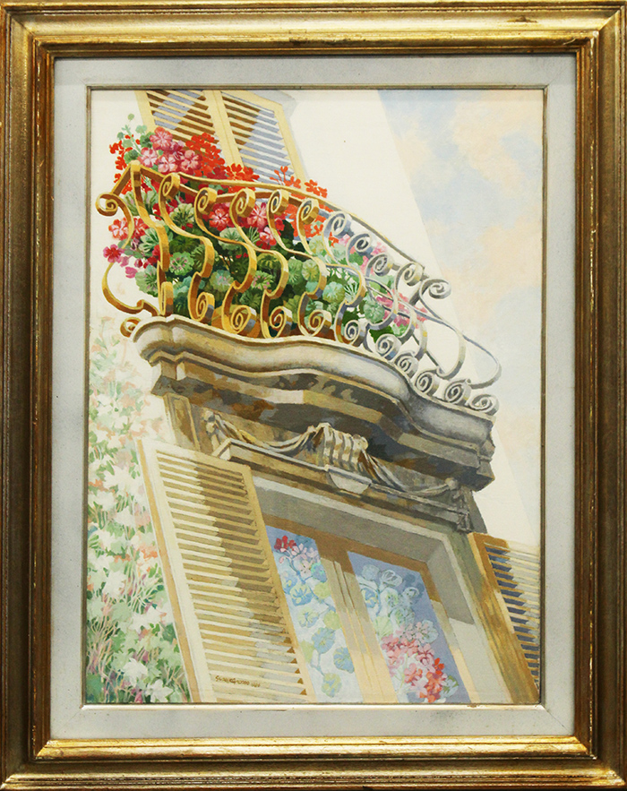 GROSSO GIUSEPPE, "Balcone fiorito", 1986