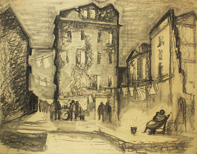 PAOLO SCHIAVOCAMPO, "Paese", 1954