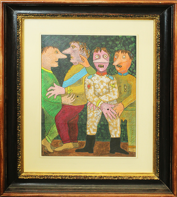 ENRICO BAJ, "Partita a quattro", 1971