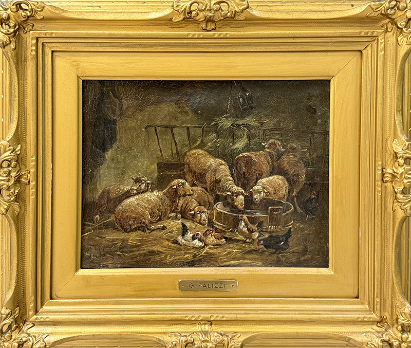 GIUSEPPE PALIZZI, "Interno di stalla"
