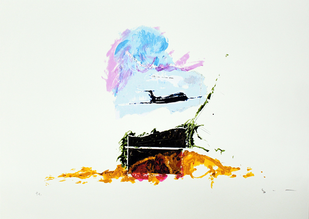 Mario Schifano, "Paesaggio Anemico con aereo"