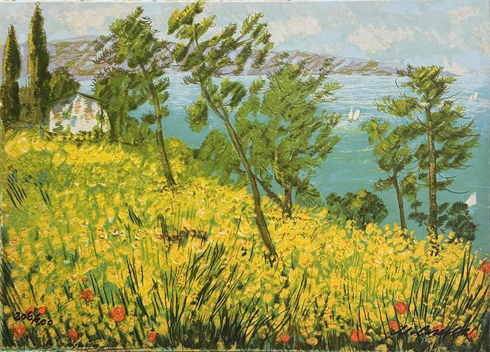 Michele Cascella, "Casa in collina", anno 1983