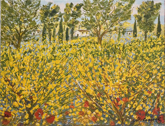Michele Cascella, "Ginestre in Toscana", anno 1983