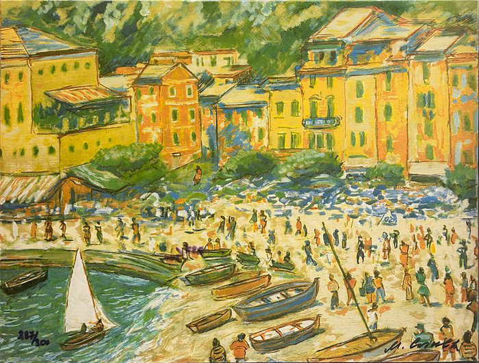 Michele Cascella, "Portofino vivace", anno 1984