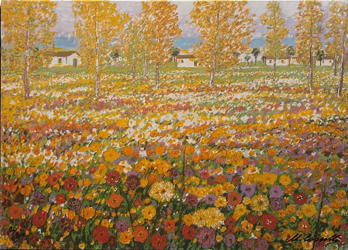 Michele Cascella, "Prato Fiorito", anno 1984