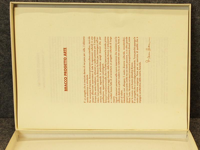 FRANCO ROGNONI, Cofanetto contenente litografie intitolate: "Città Viola", "I Musici", "Periferia", "Il Funambolo", "L'Attacchino", 1993