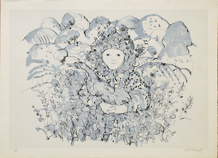 ANTONIO POSSENTI, "Bambina con anatra", anni 80