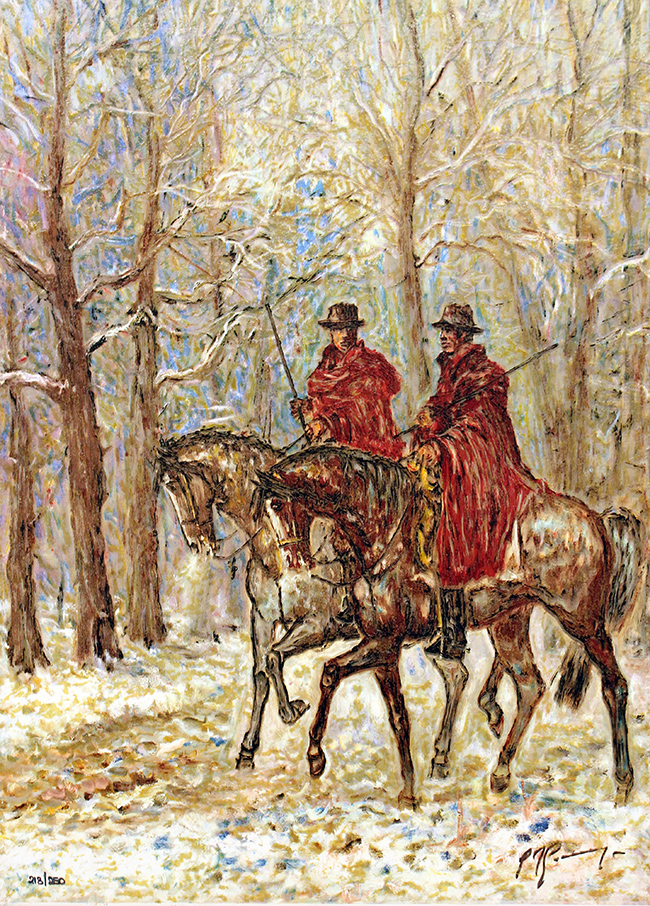 GIOVAN FRANCESCO GONZAGA, "Buttieri sulla neve", anni '90