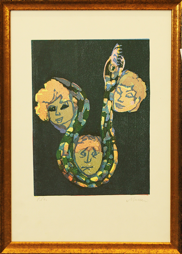 MINO MACCARI, "Ritratti con serpente", anni '80