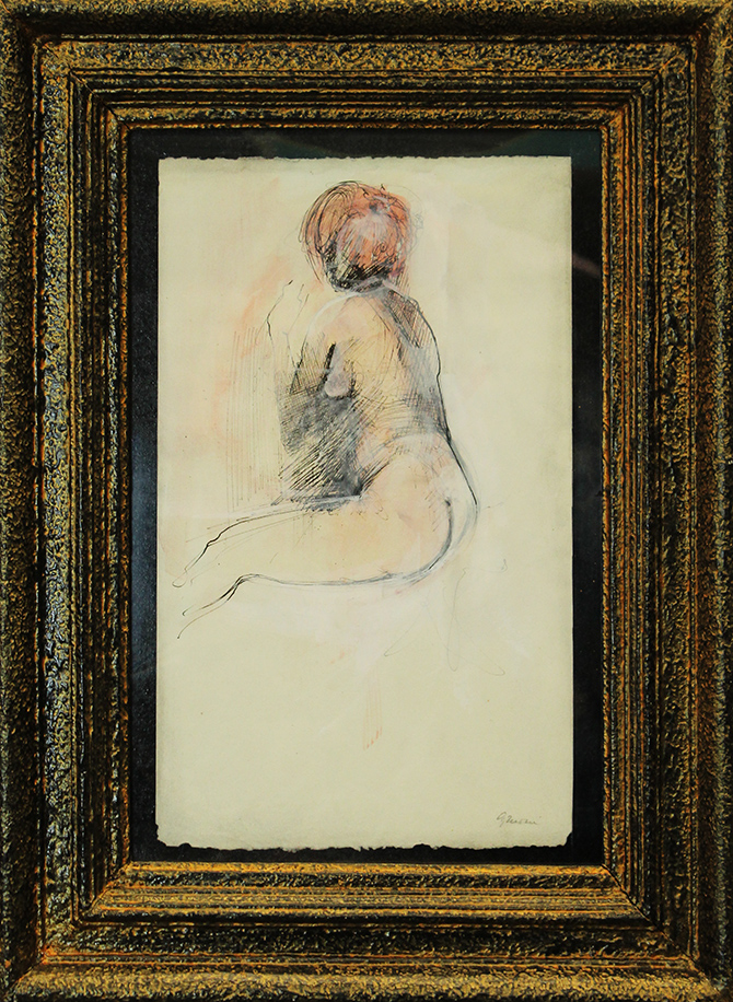 GIUSEPPE AJMONE, "Nudo di schiena", anni '80