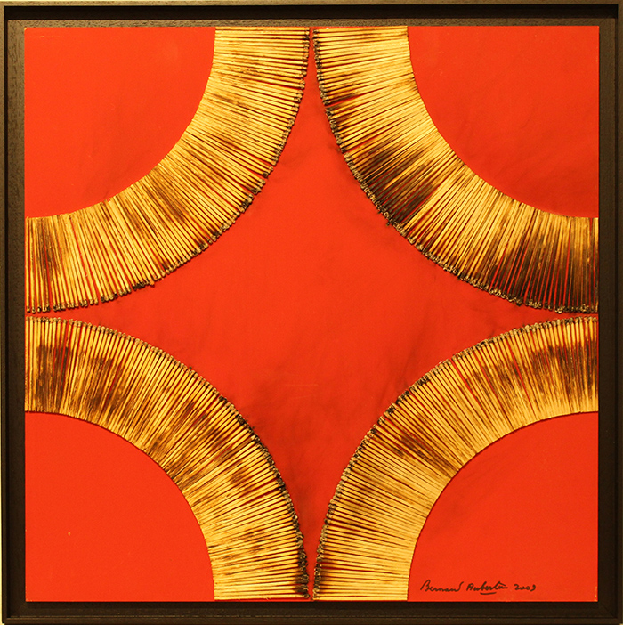 BERNARD AUBERTIN, "Dessin de Feu sur table rouge", 2009