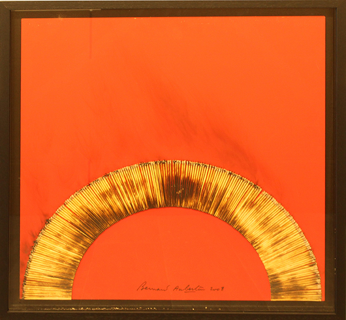 BERNARD AUBERTIN, "Dessin de Feu sur table rouge", 2008