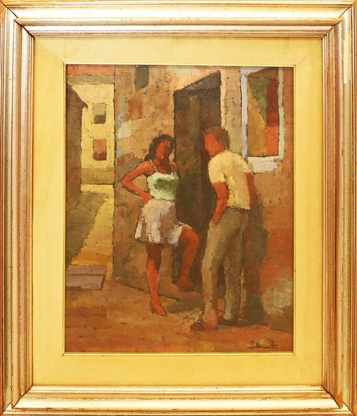 UMBERTO BERRETTA, "Sull'uscio di casa", 1973, Torino
