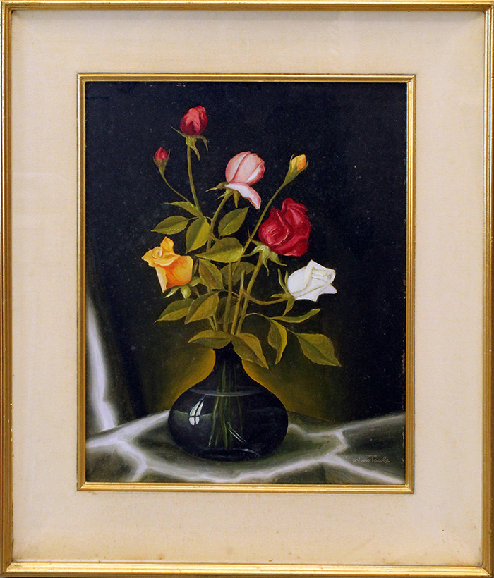 MINO PAROLA, anno 1972, "Vaso di fiori "