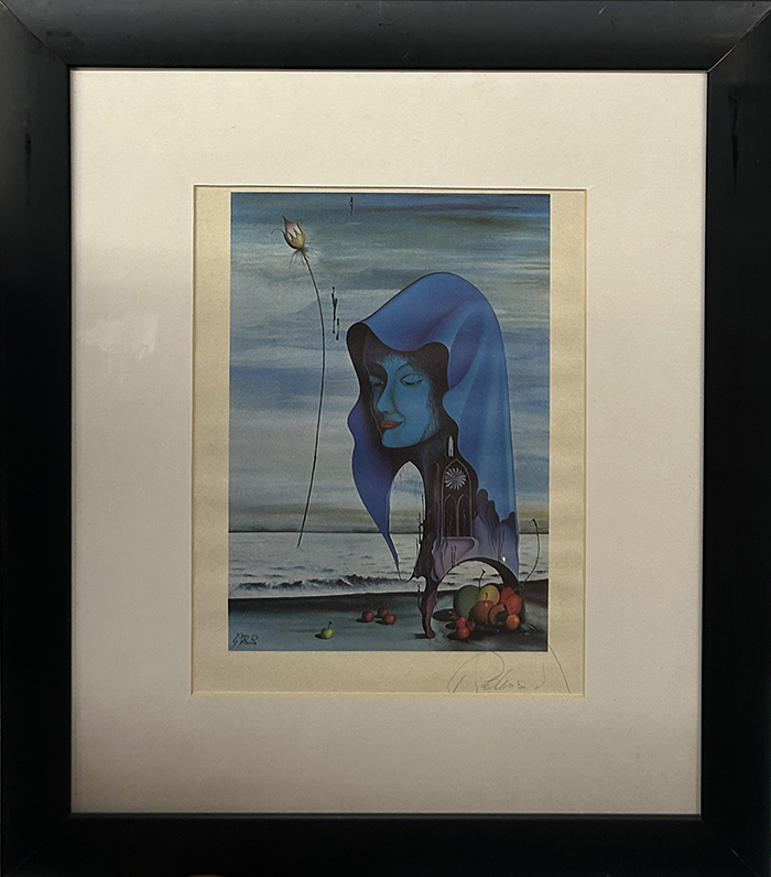 GIOVANNI PELLICCIOLI, "Donna con velo blu", 1980