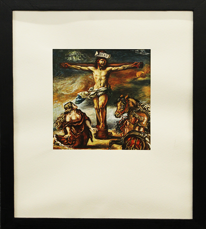 GIORGIO DE CHIRICO, "Cristo in croce", ripreso dal dipinto del 1958