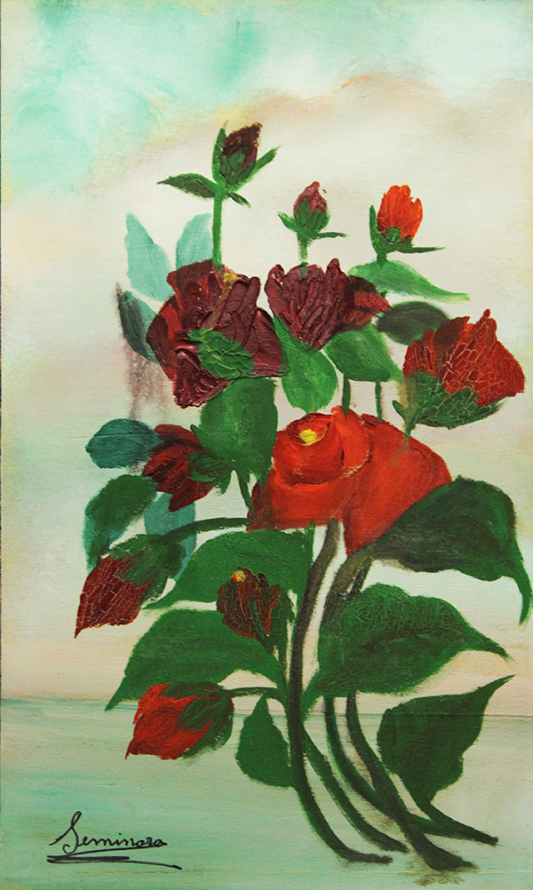 R. SEMINARA "Mazzo di rose recise", anni 80
