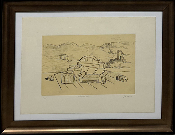 GIORGIO DE CHIRICO, "Mobili nella valle", 1971