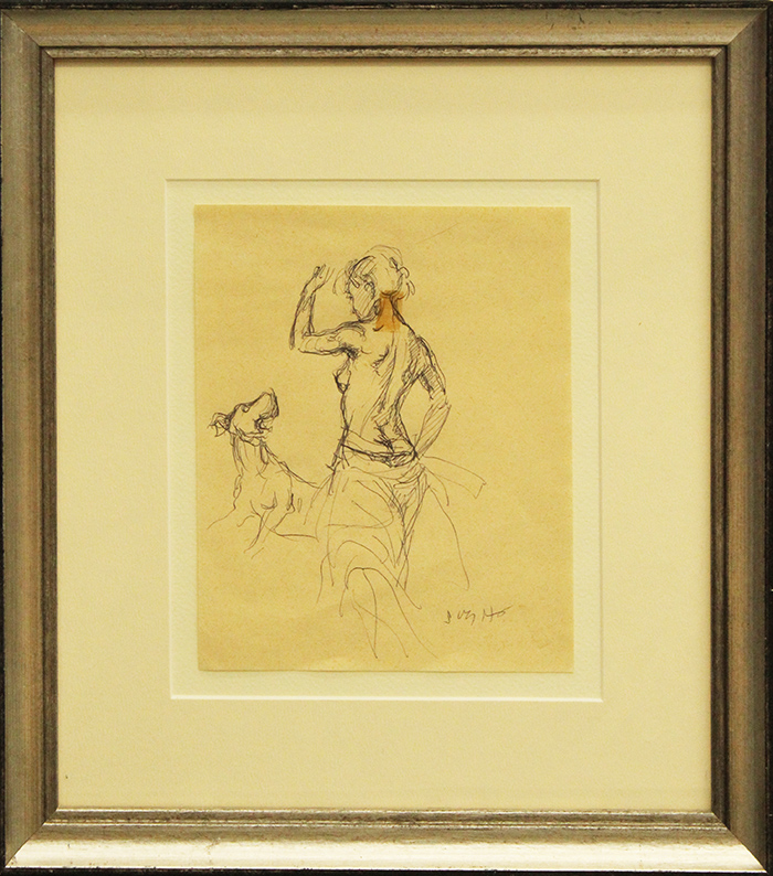 ALBERTO SUGHI, 1982 circa "DONNA CON CANE"