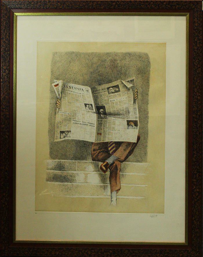 GIOVANNI CAPPELLI, "UOMO CON IL GIORNALE", 1990