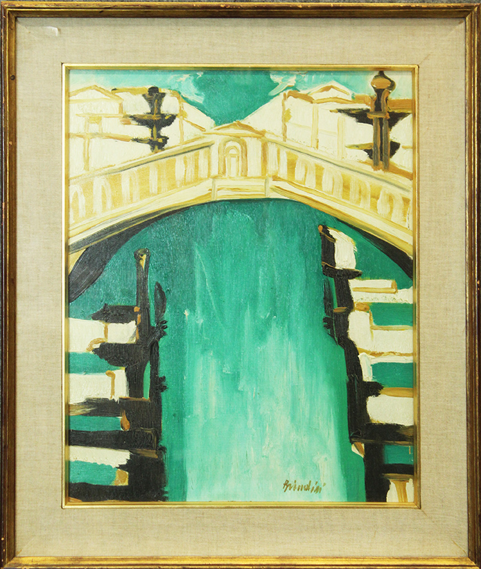 REMO BRINDISI, "Venezia, Ponte di Rialto", anni '80