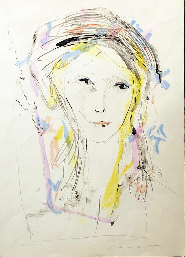 ERNESTO TRECCANI, "Ritratto di donna", anni '80