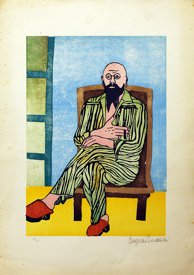 EUGENIO PIERACCINI, "Uomo con sigaro", anni '80