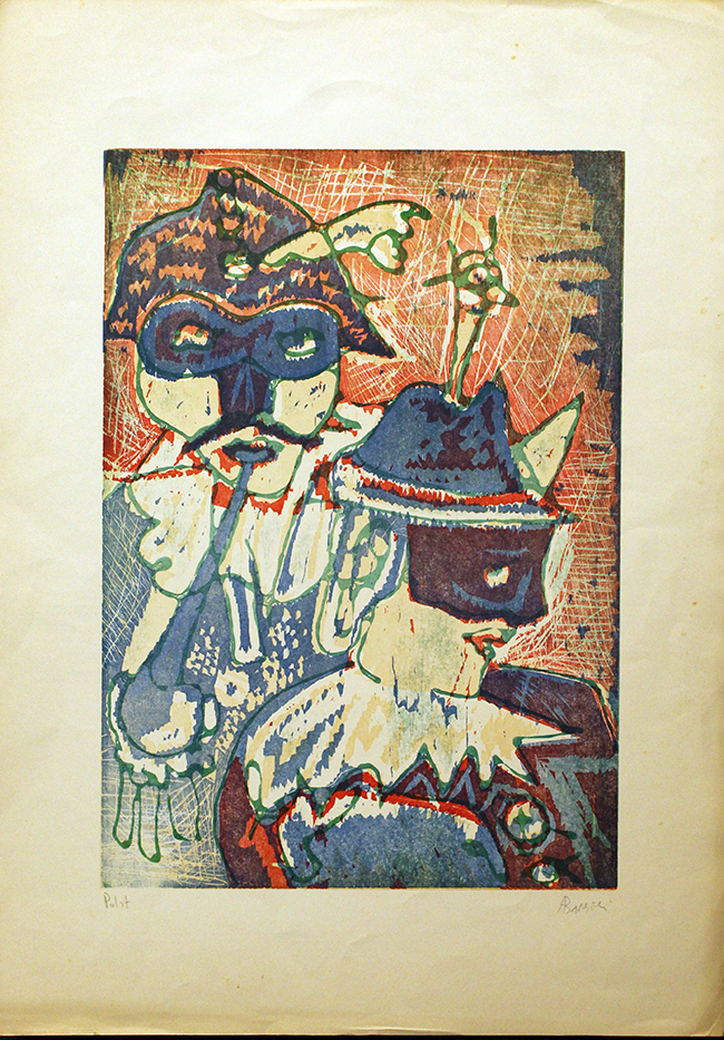 ANTONIO BARBERI, "Arlecchino e pulcinella", anni '80