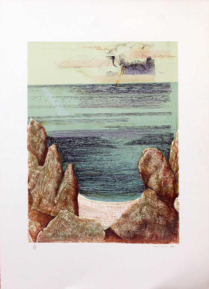 GIUSEPPE MARTINELLI, "Veduta marina", 1985