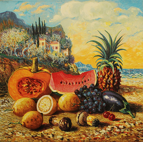 GIOVAN FRANCESCO GONZAGA "Natura morta su spiaggia"