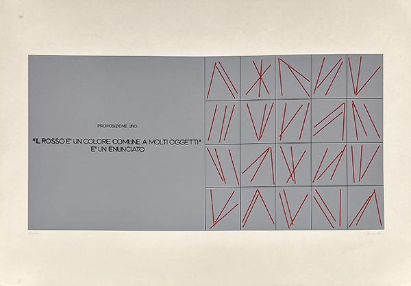 ANNA LEVI, "Proposizione 1 Il rosso è un colore comune a tanti oggetti, è un enunciato"