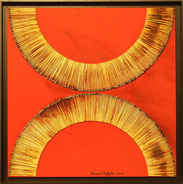 BERNARD AUBERTIN, "Dessin de Feu sur table rouge", 2008