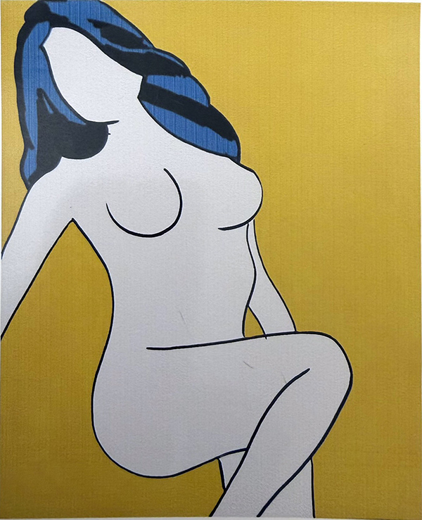 MARCO LODOLA, "Donna su sfondo giallo"