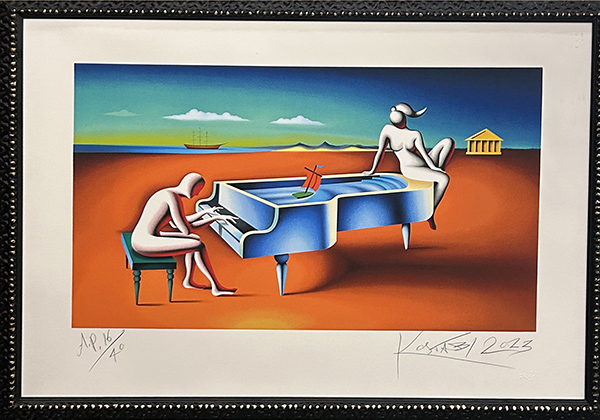 Mark Kostabi "Il pianista e la modella" 2023