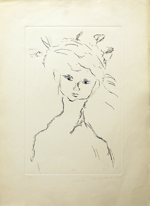 ERNESTO TRECCANI, "Ritratto di donna", anni '80