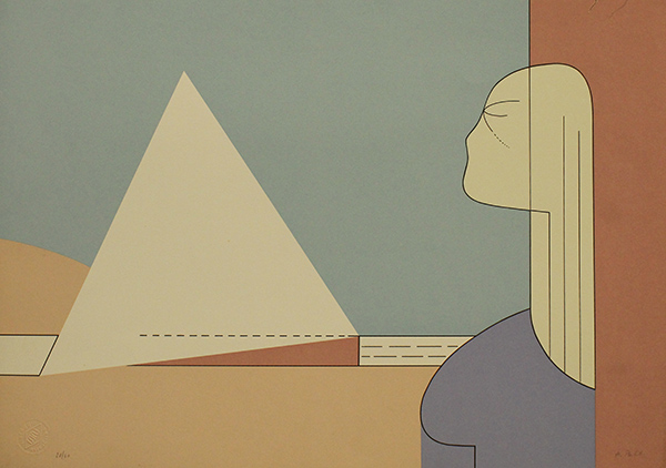 A. PULITI ,"Donna con piramide" anni 90' circa,