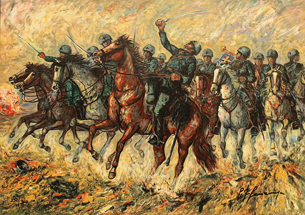 GIOVAN FRANCESCO GONZAGA, "Il III squadrone Savoia carica a Isbuschensky"