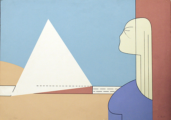 ARTURO PULITI, "Donna e piramide", anni '80