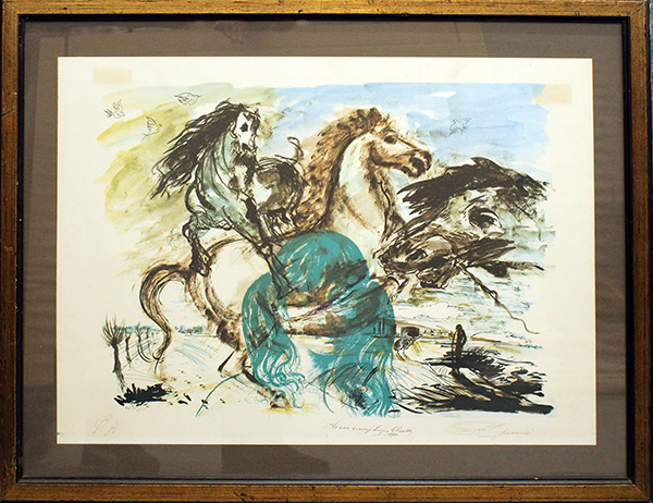 FIRMA ILLEGGIBILE, "Cavalli", 1980