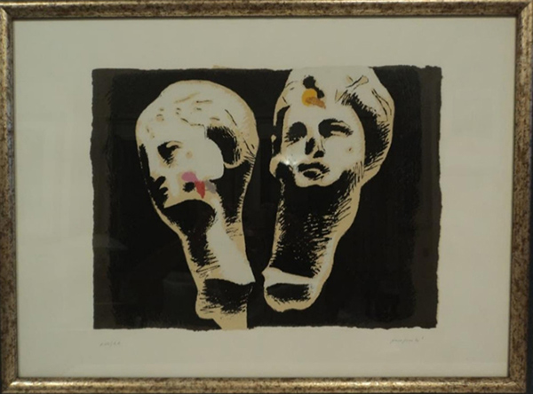 CONCETTO POZZATI, "Teste di pietra", 1985