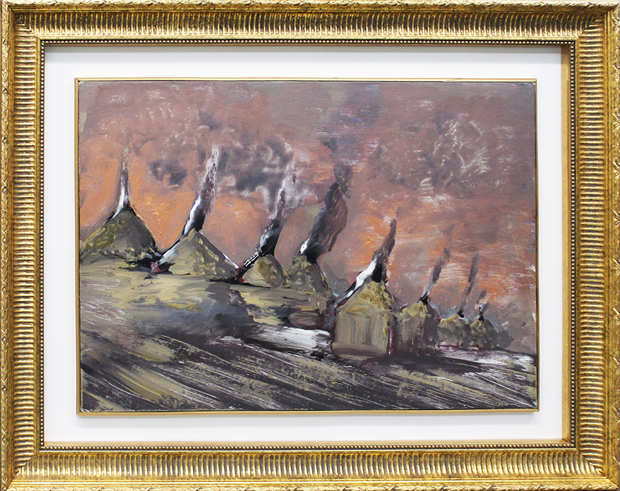 SERGIO VACCHI, "Otto camini nel tramonto di Roma", 1980