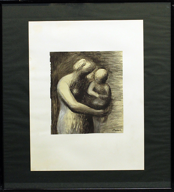 HENRY MOORE, " Tav. 46 Mother and child", 1982