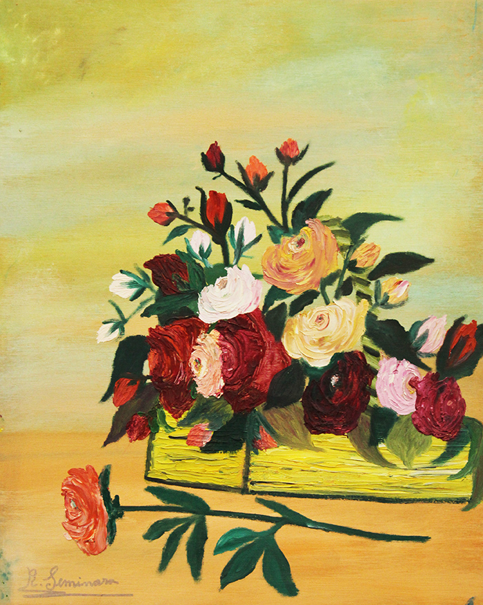 R. SEMINARA "Cassetta di rose", anni 80