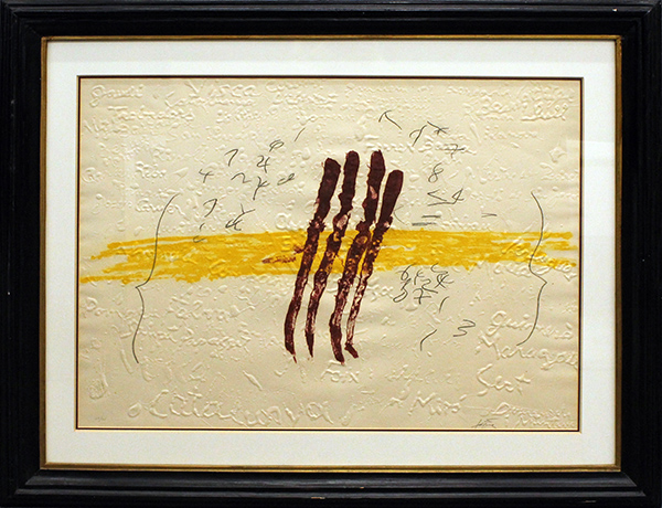 ANTONI TAPIES, "Quattro dita di sangue", 1972
