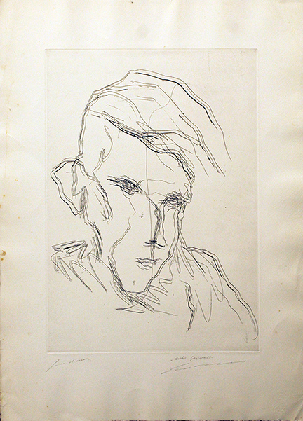 ERNESTO TRECCANI, "Ritratto", anni '80