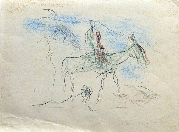 ERNESTO TRECCANI, "Cavaliere a Cavallo", anni '70