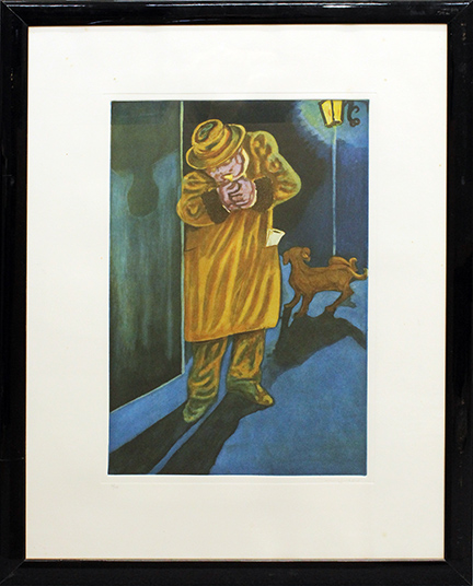 GIUSEPPE MIGNECO, "Uomo con cane nella notte", anni '80